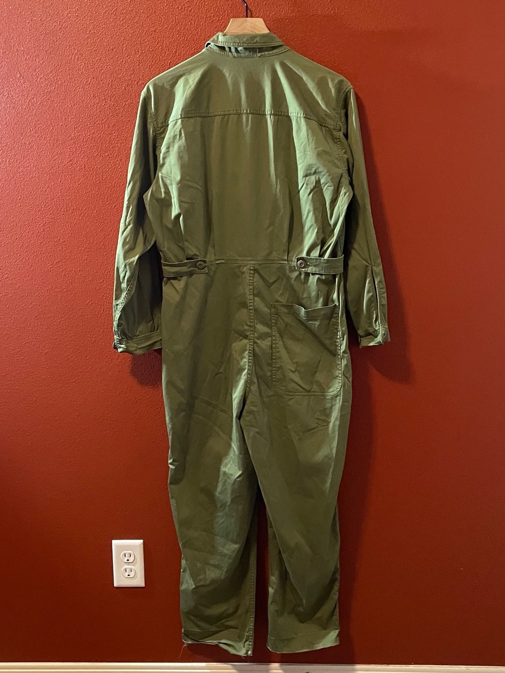 Alex Mill Women’s Standard Stretch Cotton Army Green Utility Workwear Jumpsuit - Picture 7 of 7